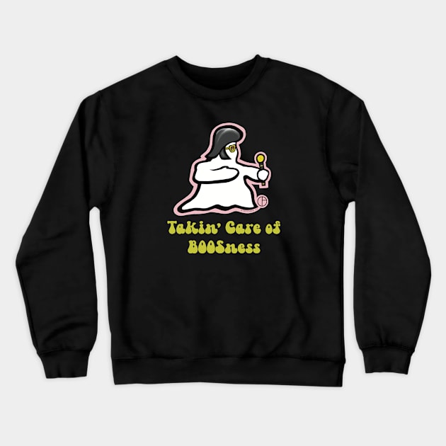 Takin’ Care of BOOSness Crewneck Sweatshirt by Art from the Blue Room